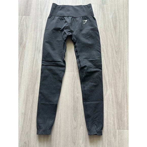 Gymshark Vital Seamless Black Marl Leggings size Small - Picture 1 of 3